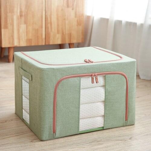 Steel Frame Storage Box Oxford Cloth Dormitory Household Finishing Organizer Dust-Proof And Moisture-Proof Large Storage