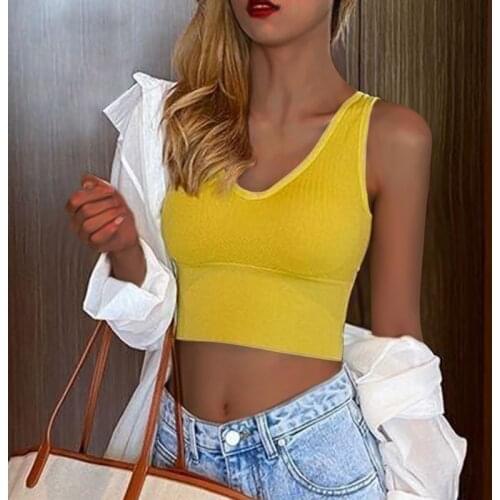 Women Sexy Bras Fashion Cross Bandage Breathable Fitness Bralette Crop Top Female Gym Workout Seamless Sports Tops