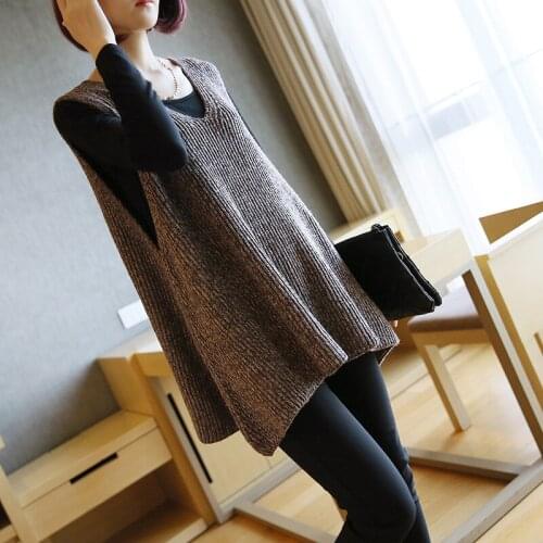 Women Loose Knitted Sleeveless Tops Ladies Sweaters Vests Knitwear 2019 Spring V neck Knitting Pullovers Female Knit Sweaters