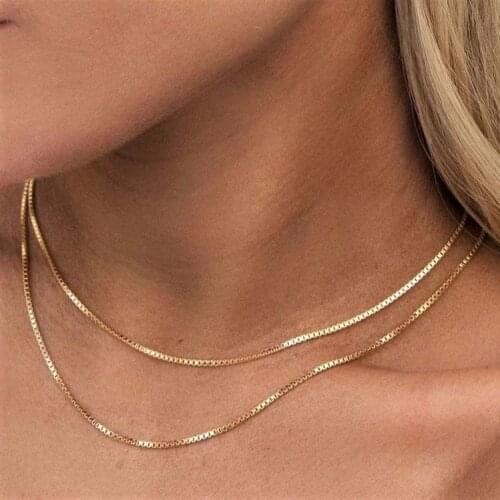 Maxi Necklace Collares Collier Simple Jewelry Accessories 0.65mm 1mm Thick Delicate Chain Silver 925 Necklace For Women