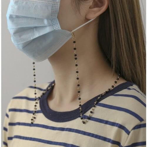 ZV Fashion Anti-slip Mash Chain Strap For Women Jewelry Transparent Trendy Drawstring Necklace Eyewear Lanyard For Mask Holder