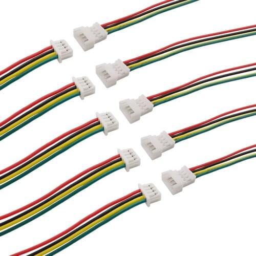10/5Pairs Pitch 1.25mm 4 Pin Plug Jack Wire Connectors JST 1.25 4Pin Micro Male & Female Wires Cable Connector Length 15CM