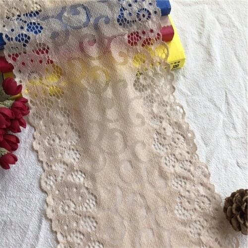 19cm African Elastic Lace Craft Supplies Tape Underwear Floral Decorative Embroidered Pattern Ribbon Sewing Dress DIY E1385