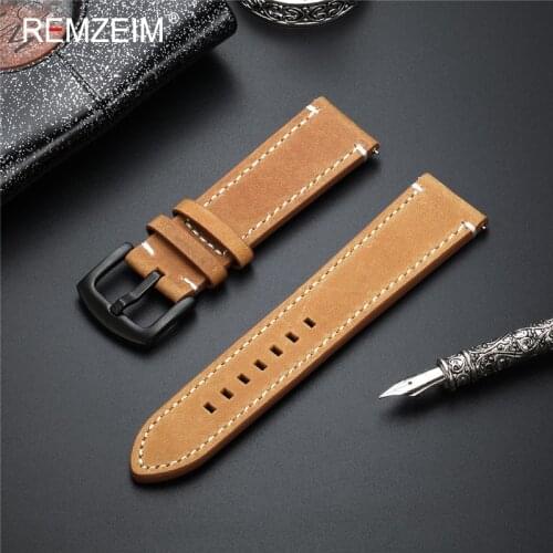 20mm 22mm Genuine Leather watch strap Band for Samsung Gear S3 S2 Galaxy 42/46mm active for Amazfit Stratos 2 2S bracelet