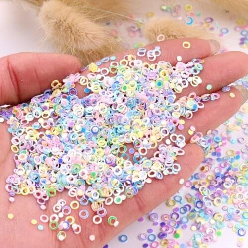 3mm Ring Glittering Sequins Mix Macaroon Nail Sequin Lentejuelas For DIY Jewelry Making Nail Art Phone Case Stationery Decor 10g