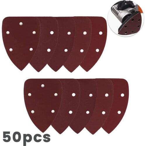 50Pcs Sandpaper Set 5 Holes 40-800 Grit Loop Sandpaper Disc Abrasive Rotary Dremel Woodworking Cutting Tools for Polishing