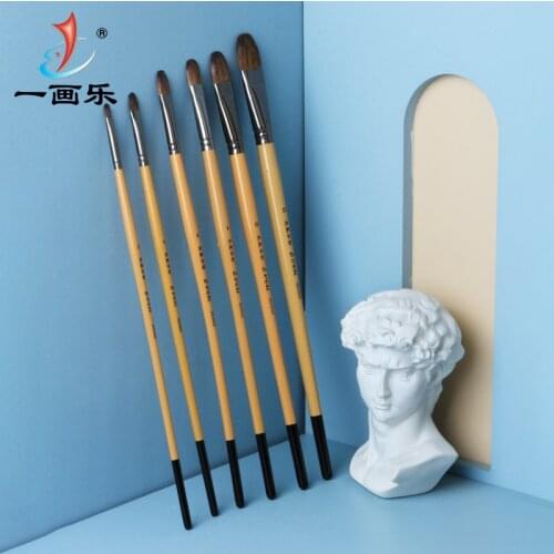 Eval 7pcs Artist Squirrel Hair Watercolor Paint Brush Set Acrylic Oil Painting Drawing Art Supplies Oil Painting Brush