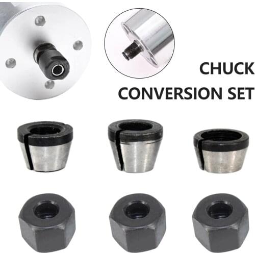 Trimming machine chuck accessories conversion sleeve 6mm1/4,8mm chuck trimming machine milling cutter accessories jacket -6mm