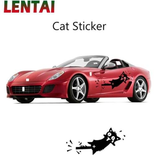 LENTAI 1PC Car Stickers 3D Cool cat styling Decal For Peugeot 508 308 206 307 207 407 2008 Citroen C4 C5 Opel Astra j h Insignia