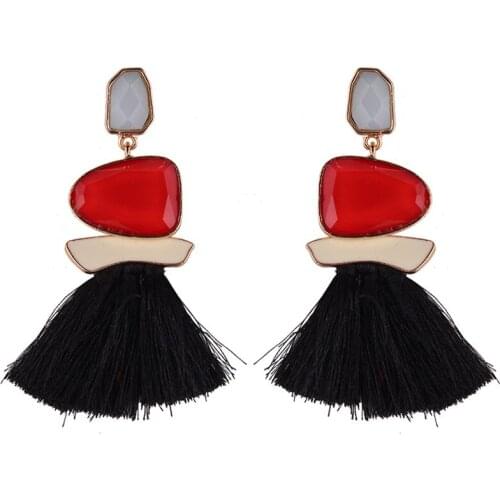 Long Tassel Earrings for Women 2017 Statement Earrings Big Gold Color Dangle Earrings Geometric Acrylic Earrings Drops