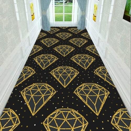 Nordic Hallway Long Carpet 3D printing Wedding Party Area Rugs Home Aisle Corridor Floor Rug Customize Hotel Stair Antiskid Mats