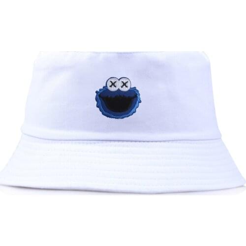 Cartoon Sesame Double-sided Women Bucket Hat Men Bob Summer Panama Bone Hip Hop Caps Streetwear Cotton Sun Fishing Fisherman Hat