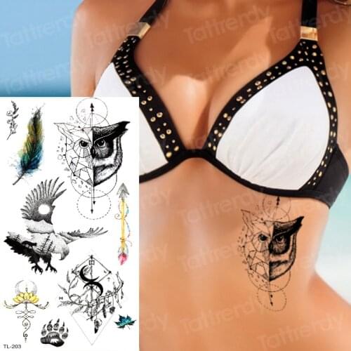 Sketches tattoo designs temporary tattoo peacock feather women tattoos arm sleeves animals tatoo owl unicorn cat fashion girl