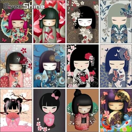 Evershine DIY Diamond Painting Full Square Drill Cartoon Diamond Embroidery Cross Stitch Girl Diamond Mosaic Home Decoration