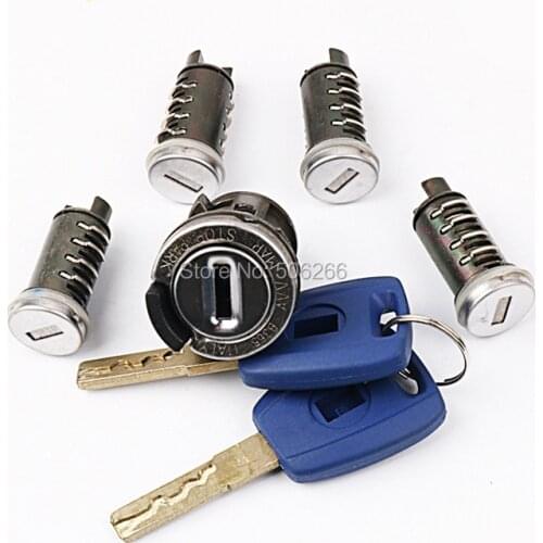Fiat full car lock core milling key 5 locks Car replacement ignition lock core