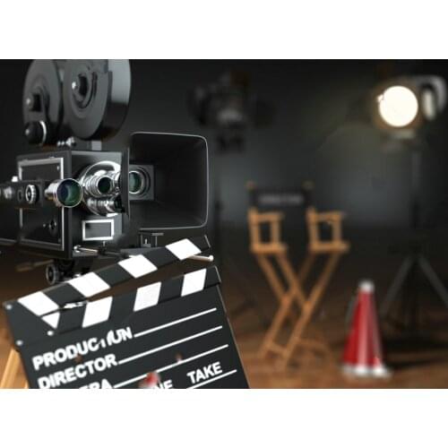 Hollywood movie cinema concept Retro camera lash backdrop Vinyl cloth High quality Computer print wall background