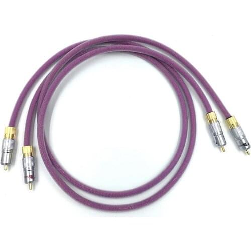 HI-End Gold-plated Signal Line Hi-end CD Amplifier Interconnect 2RCA to 2RCA Male Audio Cable