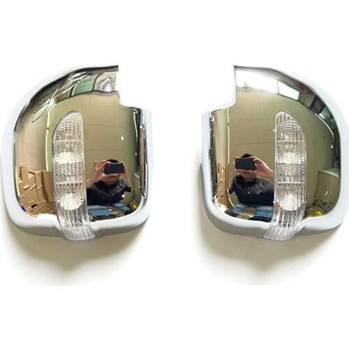 Chrome Side Wing Door Rearview Mirror Cover Trim With LED For Mitsubishi Pajero V73 2001 Car Styling Accessories