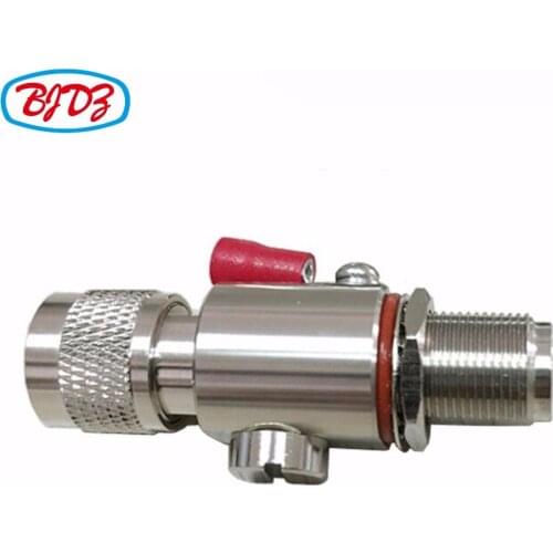 Free Shipping 1pcs rf coaxial lightning protector 0-6GHZ N male to N female surge arrestor N plug to jack lightning arrester