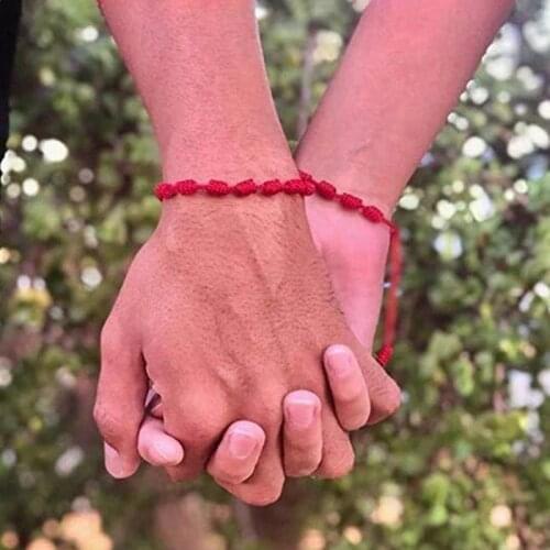 7 Knots Red String Bracelets for Protection Good Luck Amulet for Success Prosperity Handmade Rope Bracelets Lucky Charm Bangles