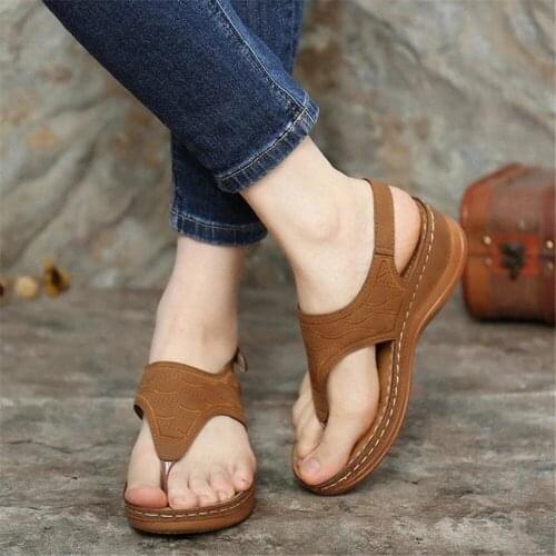 Summer Women Strap Sandals Womens Flats Open Toe Solid Casual Shoes Rome Wedges Thong Sandals Sexy Ladies Shoes
