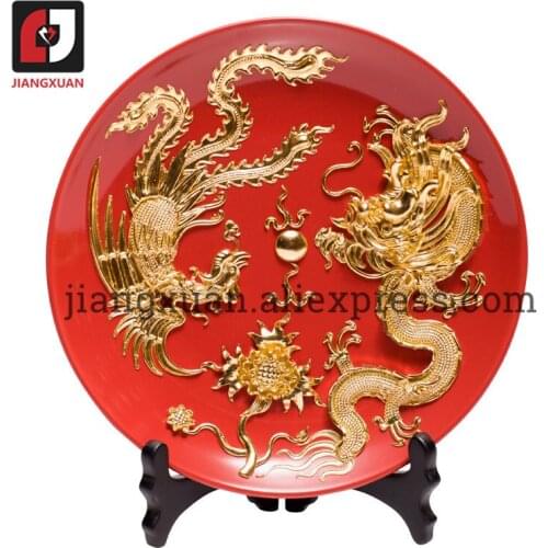 The best wedding decoration plates gift 24k gold foil 8 inch for friend