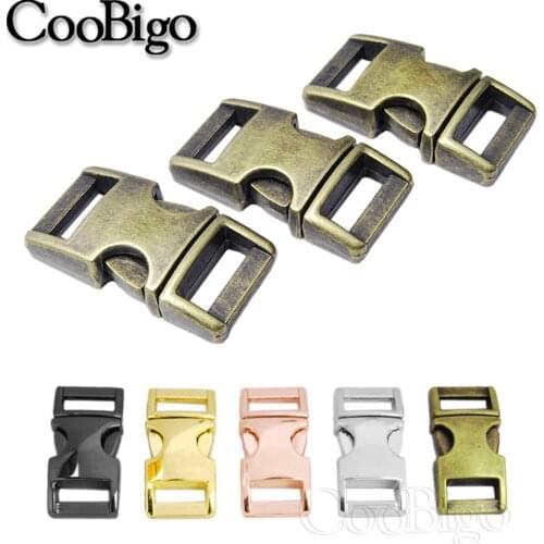 5pcs Metal 10mm Side Release Buckle Paracord 550 Bracelet Projects Pets Collar Belt 3/8" Webbing Backpack Strap Bag Accessories