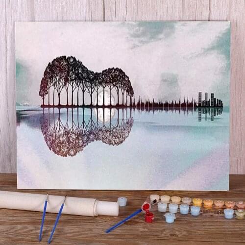 Nature Coloring By Numbers Painting Package Oil Paints 50*70 Boards By Numbers Loft Picture For Kids Art