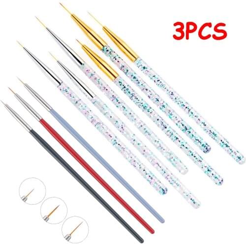 Nail Art Brushes Set Liner Painting Pen 3D Tips Acrylic UV Gel Nail Brush Drawing Kits Flower Line French Design Manicure Tool