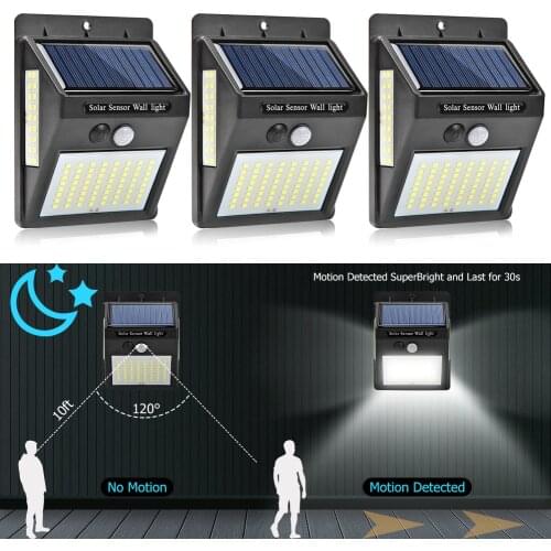 100LED Solar Power Wall Lamp Motion Sensor Waterproof Wall Light Outdoor Garden Security Lamp (light control + body induction)