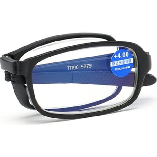 Unisex TR90 Anti-blue light Collapsible Reading Glasses +1.0 to +4.0 YJ012