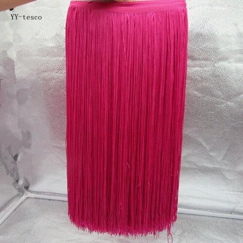 Wholesale 10Yards 100cm Wide Lace Fringe Trim Tassel Rose Fringe Trimming Lace For DIY Latin Dress Stage Clothes Accessories