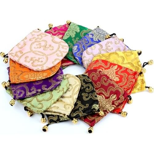 Wholesale Bag Gift Pouch Silk Bag Kit Small Brocade Jewelry Packing Gift bags 11*11cm