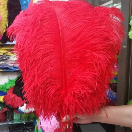Big pole 10 PCS natural red ostrich feather 65-70 cm/26-28 inches ostrich feather for wedding decorations high quality plume