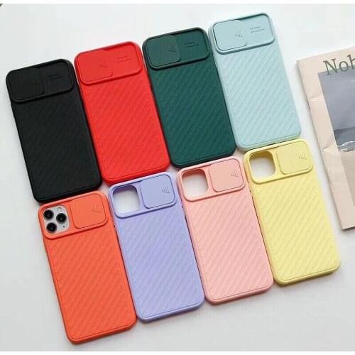 Slide Camera Protection Shockproof Case For iPhone 11 Pro Max For XR XS Max X 8 7 6 6S Plus cases Soft TPU Silicone Cover sleeve