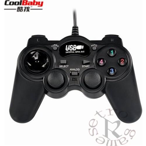 DHL 100pcs/lot Wired Game Controller Gaming Joypad Joystick USB Gamepad For PC Laptop Vibration Gamepads For Window 7&10