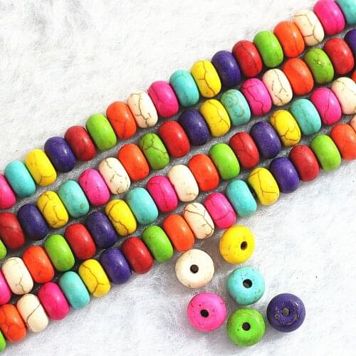 Rainbow color calaite turquoises stone 3x6mm 5x8mm 6x10mm abacus loose Beads diy high quality jewelry B294