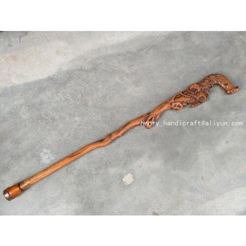 Rare Old Chinese old wood cane \walking stick,Pomegranate pattern,exquisite designs,Hand-carved,Ancient,free shipping
