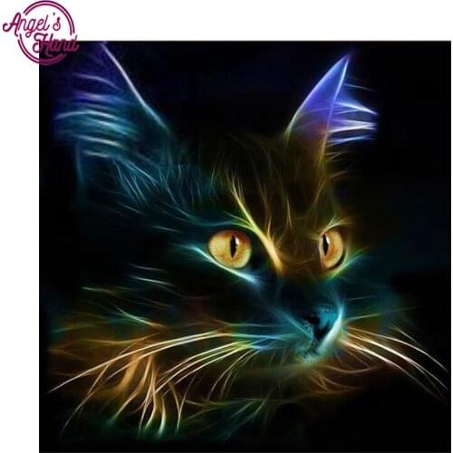 ANGELS HAND Diamond Embroidery animal 5D DIY Diamond Painting Black cat Diamond Painting Rhinestone Cross Stitch Decoration