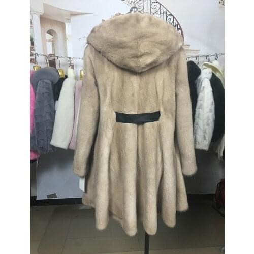 2019 new mink fur coat in the long section of the whole woman velvet four waves