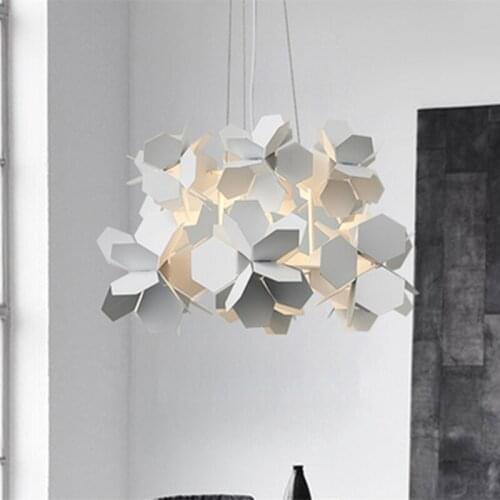 Novel LED Chandelier Modern Nordic Bar Iron hanging lights / White / Black Simple Dining Room Living Room chandelier ceiling
