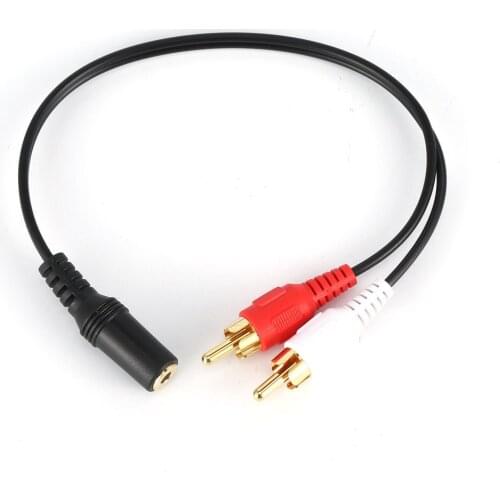 Universal 3.5mm Stereo Audio Female Jack to 2 RCA Male Socket to Headphone 3.5 Y Adapter Cable 25cm Bundle 1 Polybag Multimedia