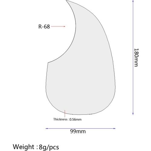 Comma Shape Acoustic Guitar Pickguard Self-adhesive Pickguard Sticker Parts