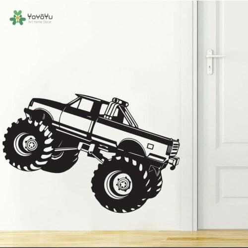 YOYOYU Vinyl Wall Decal Tilted Truck Transportation Boy Kids Room Funny Cool Art Home Decoration Stickers FD575