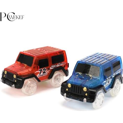 1Pc Magical Electronics LED Car Toys With Flashing Lights Model Track Car Educational Toys For Children Boys Birthday Party Gift