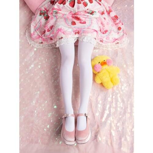 Japanese Polyamide/Cotton Flat Slab Foundation Wild Lolita White Primer Pantyhose Girls kawaii Lolita socks women funny socks