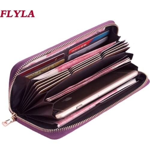 Womens Leather Long Wallet 2021 New Multi-card Zipper Wallet Multi-card Card Holder