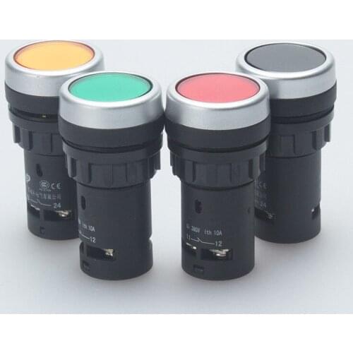 1PCS Common Type Push Switch 10A 380V Industrial Control Red/Green/Yellow/Black