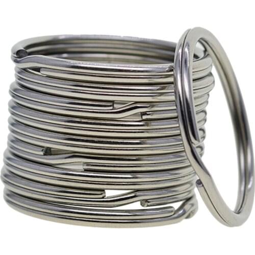 10pcs Stainless Steel Auto Lock Key Keyring Loop Hoop Finding 35mm