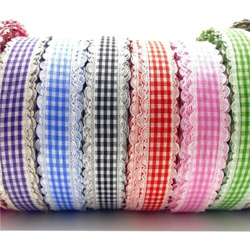 5Yards/lot 18mm Cotton Ribbon Lace Handmade Design Printed Cotton Ribbons For Wedding Christmas Decoration DIY Sewing Fabric